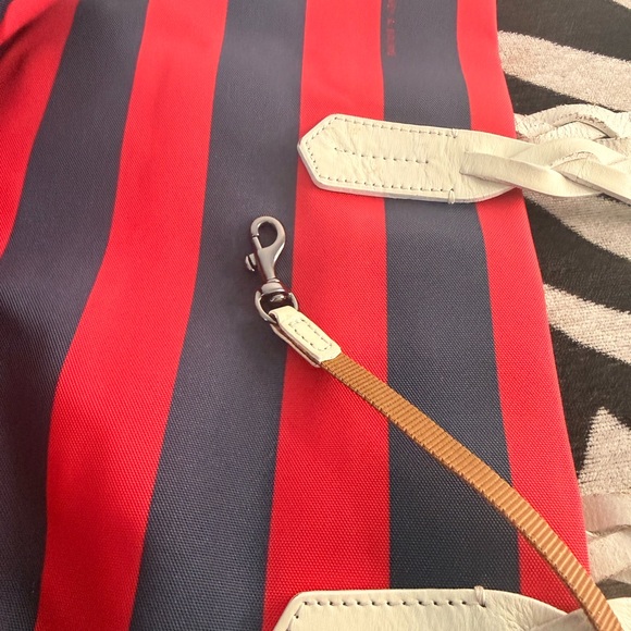 Dooney & Bourke Navy and Red Striped Tote - Picture 7 of 14